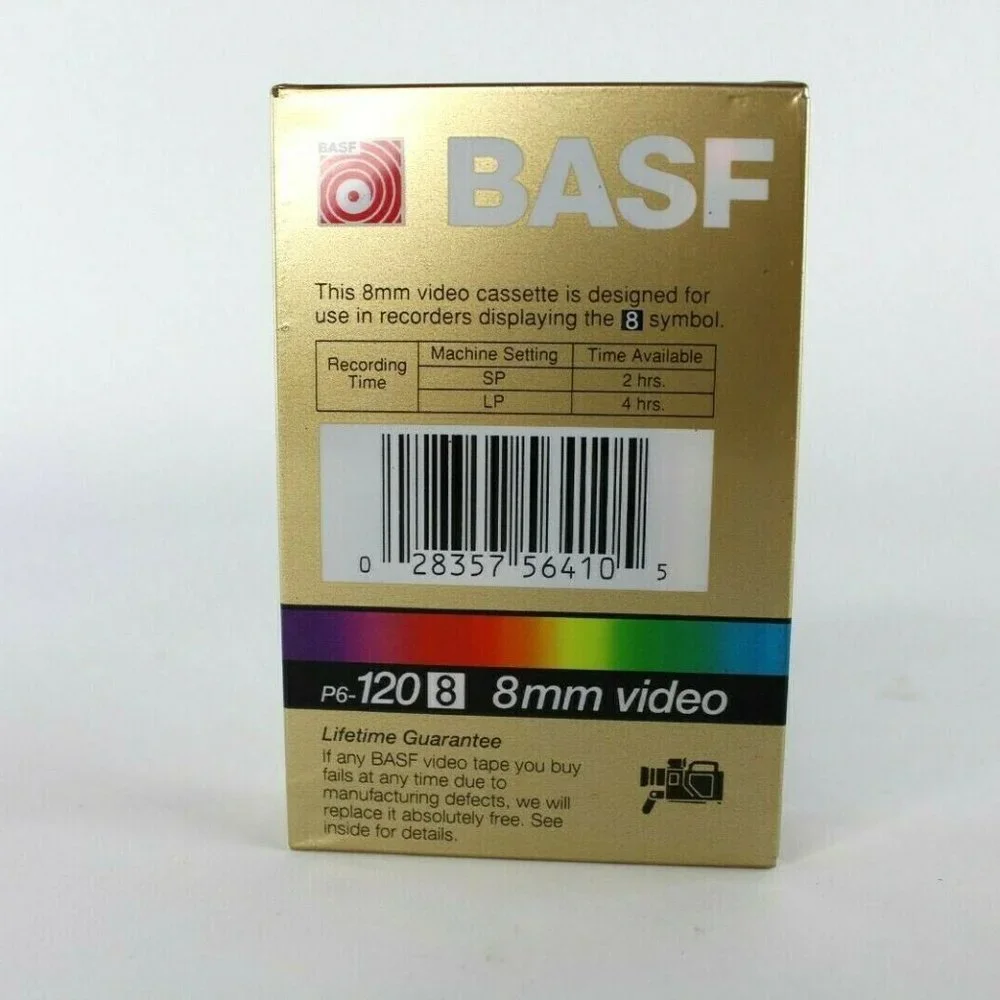 BASF P6-120. 8MM VIDEO 120 MIN SP 240 MIN LP New Sealed